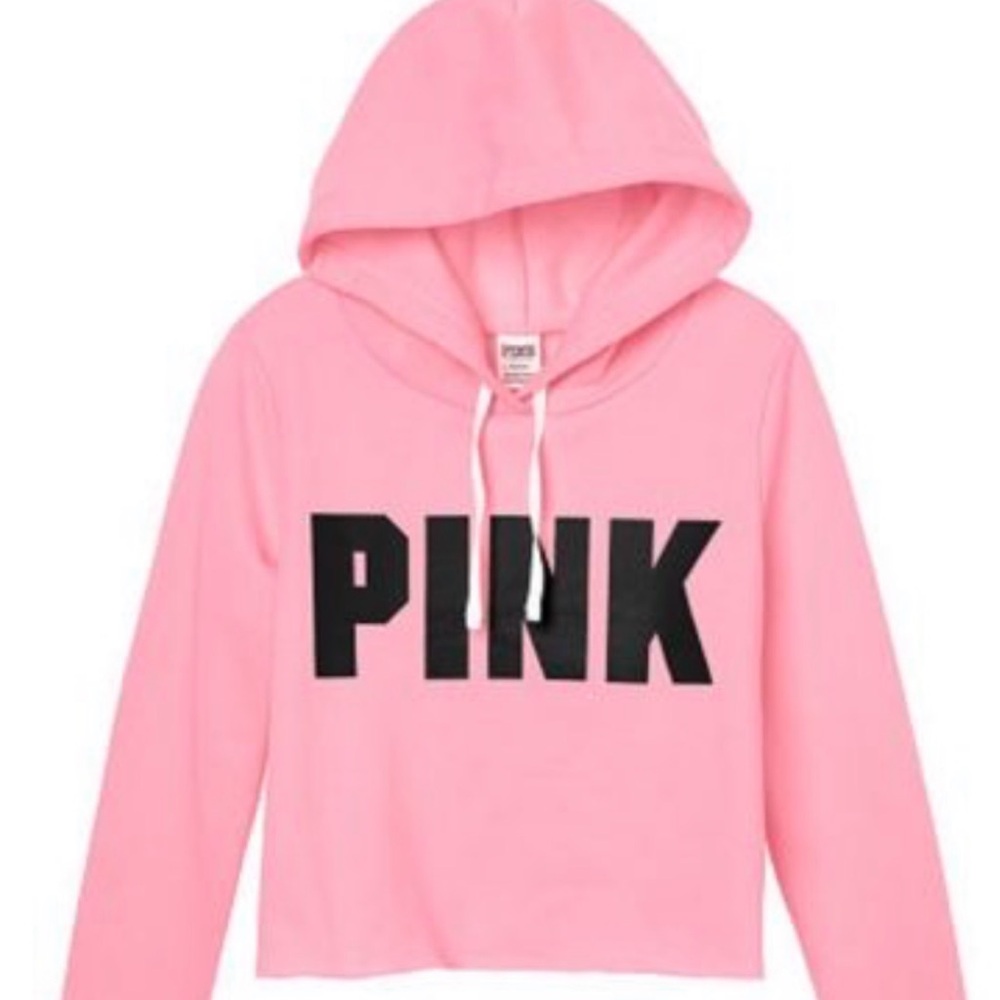 PINK Victoria's Secret Pink cropped Hoodie with Black Accents